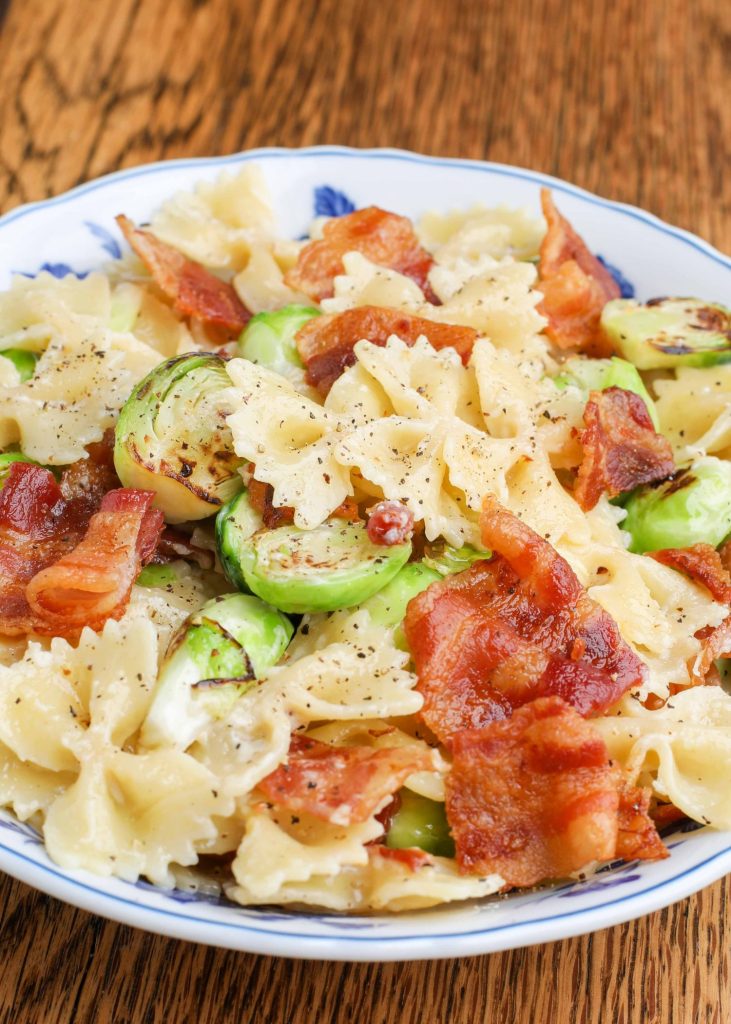 Brussels Sprouts Pasta with Bacon