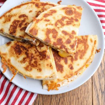 Mushroom Quesadillas are a quick meal that is heartier than you might think.