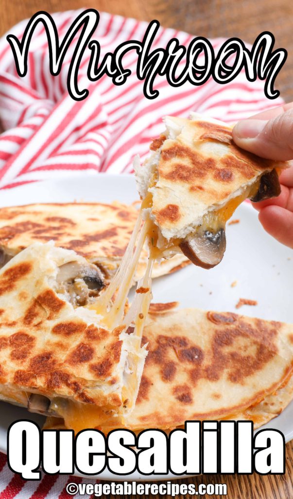 Mushroom Quesadillas are filled with cheesy deliciousness