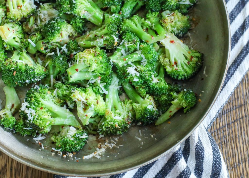 Pan Roasted Broccoli with red pepper