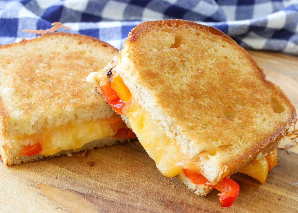 Roasted Bell Pepper Grilled Cheese