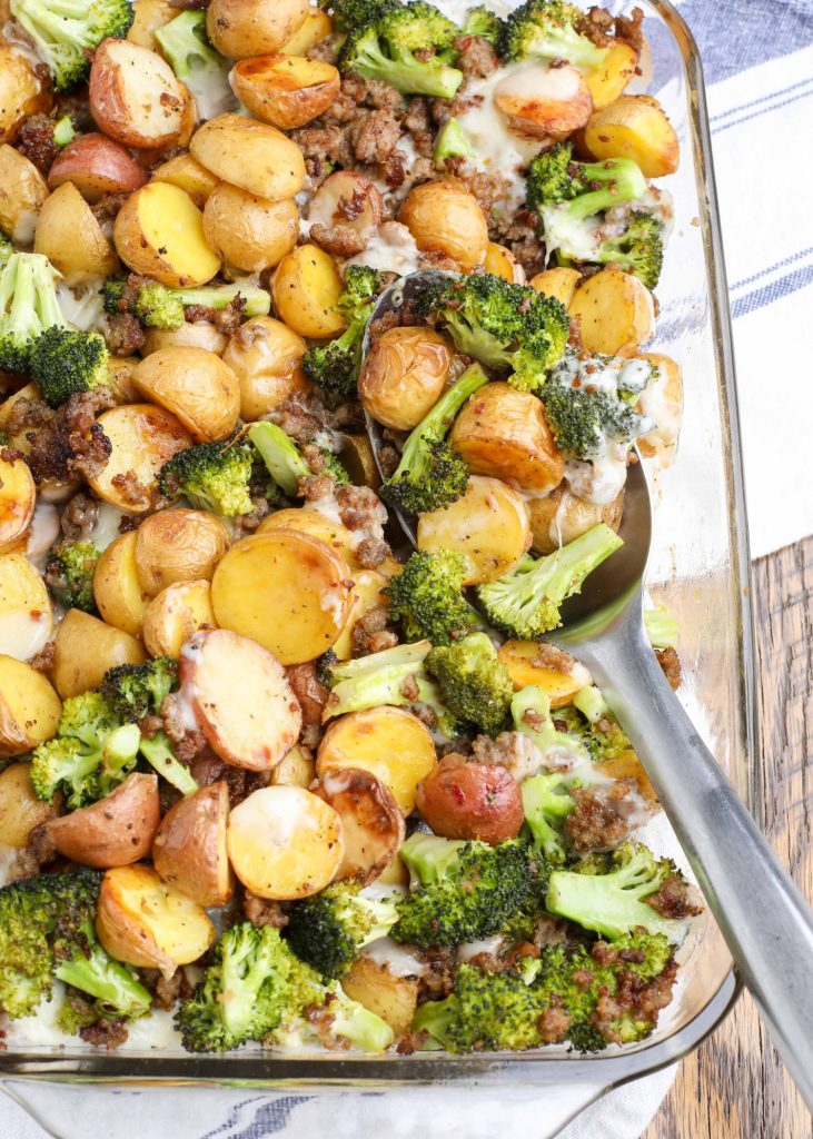 Roasted Potatoes, Broccoli, and Sausage