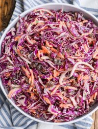 Tangy Sweet Cabbage Slaw with Raisins