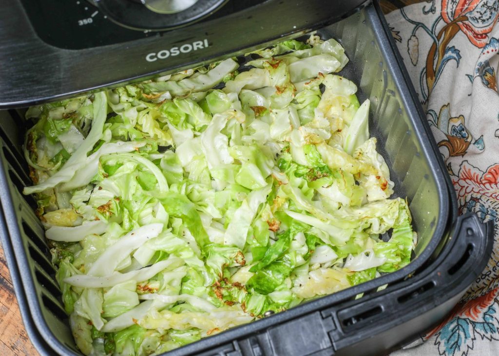 Cooked cabbage in air fryer