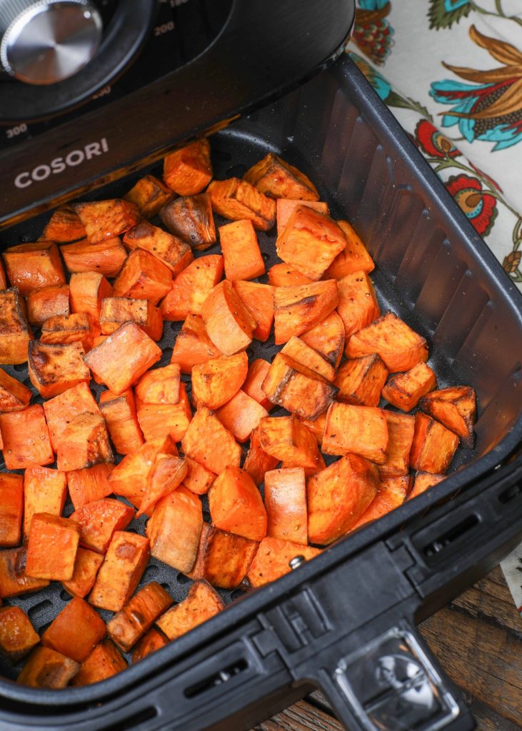 Cooked sweet potatoes in air fryer