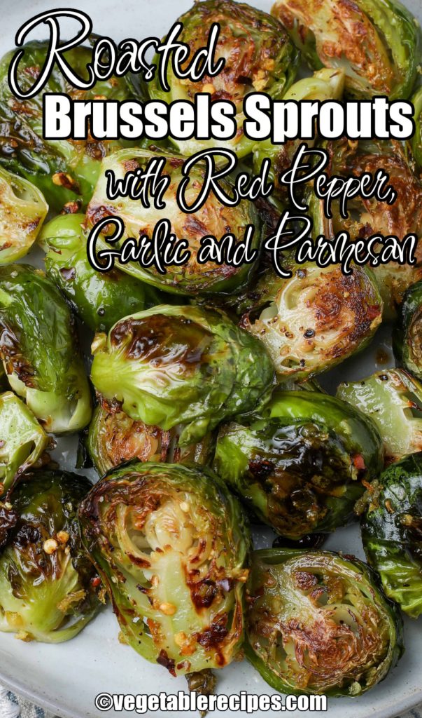 roasted Brussels sprouts with Parmesan on plate
