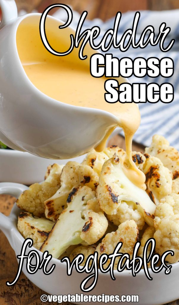 Cheese sauce poured over cauliflower