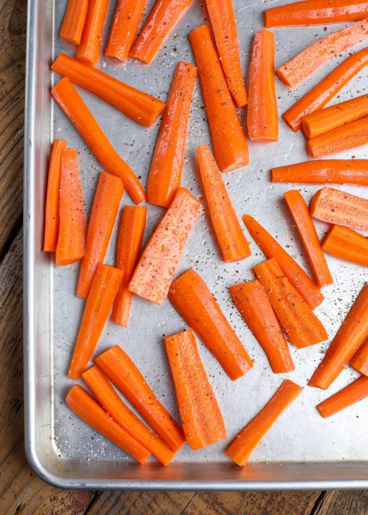 carrots ready for the oven