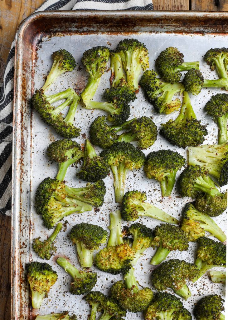 sheet pan with broccoli
