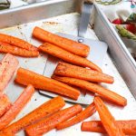 carrots with spatula