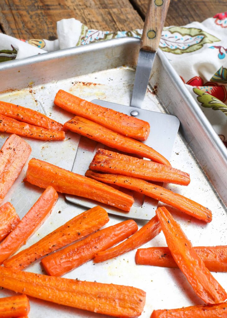 carrots with spatula