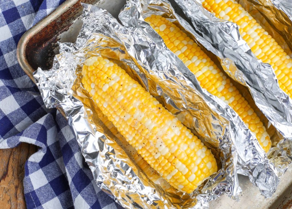 corn wrapped in foil