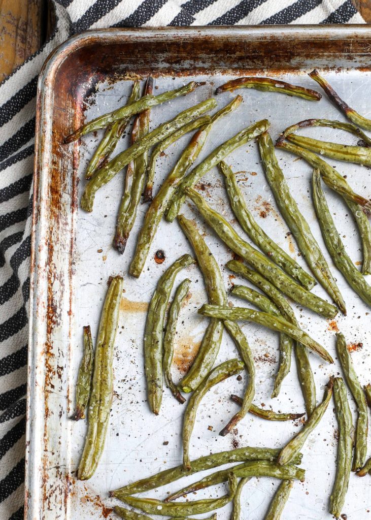 Sheet pan with green beans