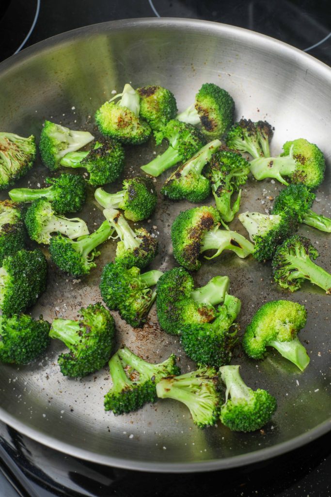 broccoli browned in pan