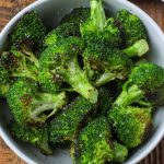 Crispy cooked broccoli in bowl