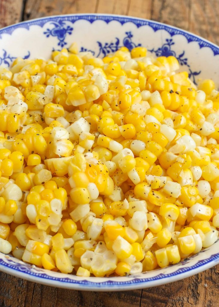Sauteed corn in bowl