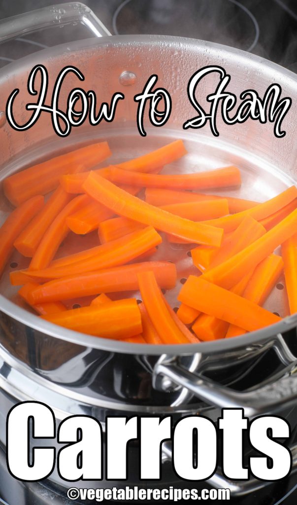 Steaming carrots in pot