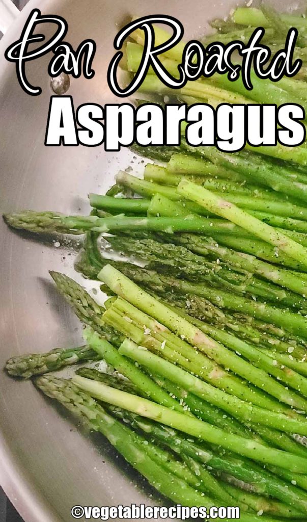 Whole asparagus in skillet