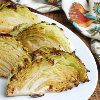 Tender cabbage roasted on plate