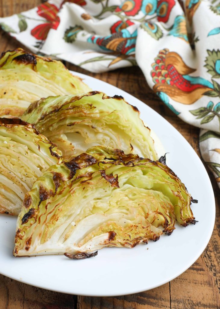 Tender cabbage roasted on plate
