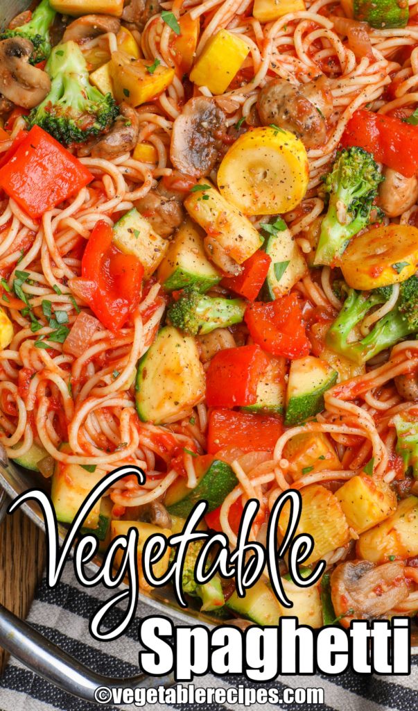 pasta with red sauce and vegetables