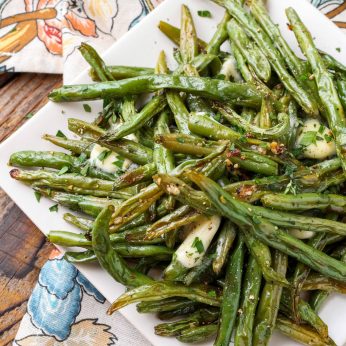 Roasted Green Beans with butter and herbs