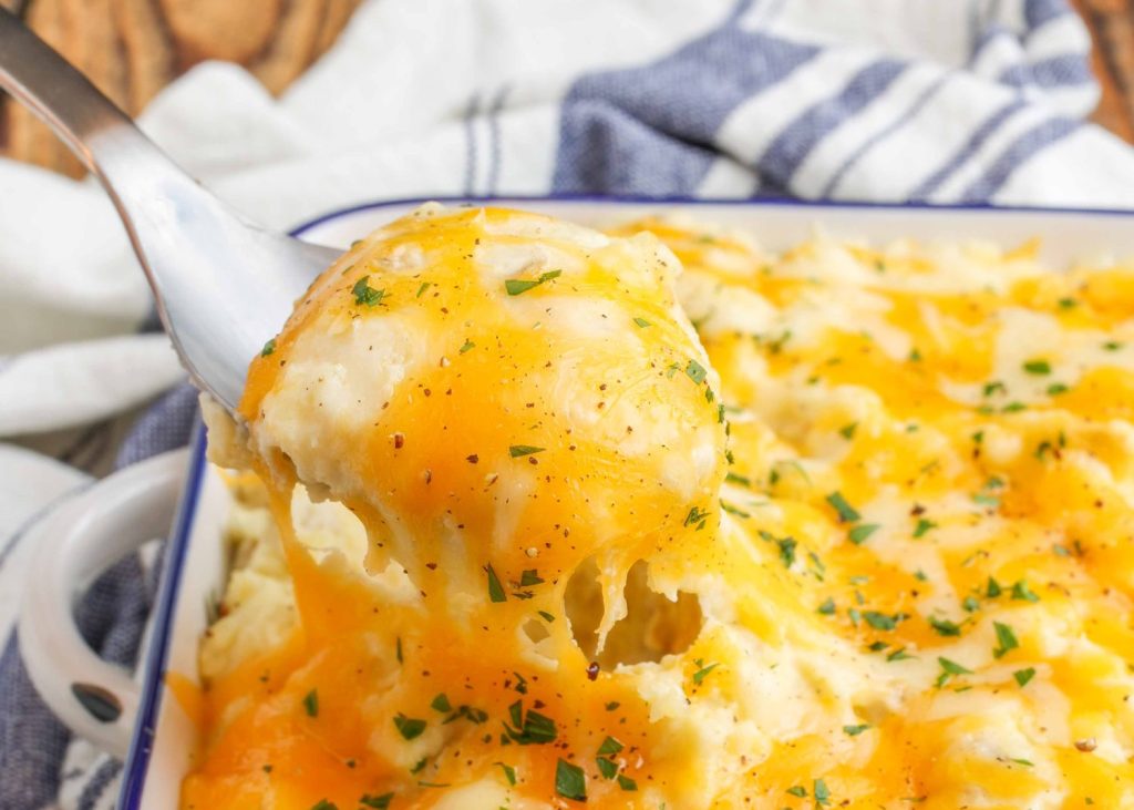 cheese topped mashed potatoes