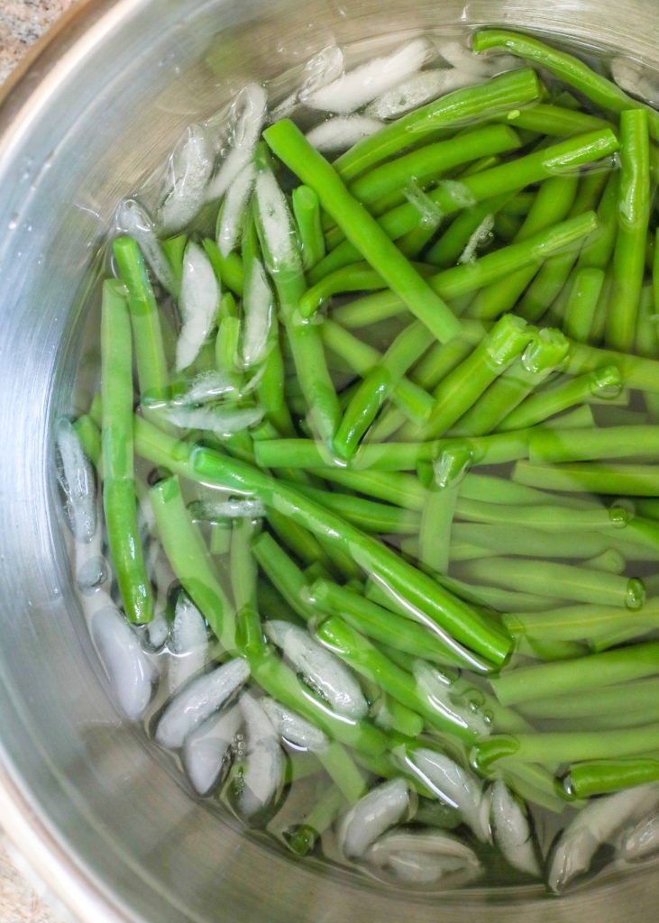 ice bath green beans