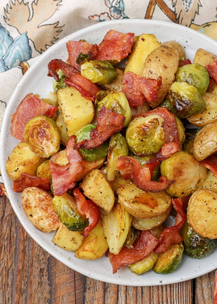 potatoes and Brussels with bacon