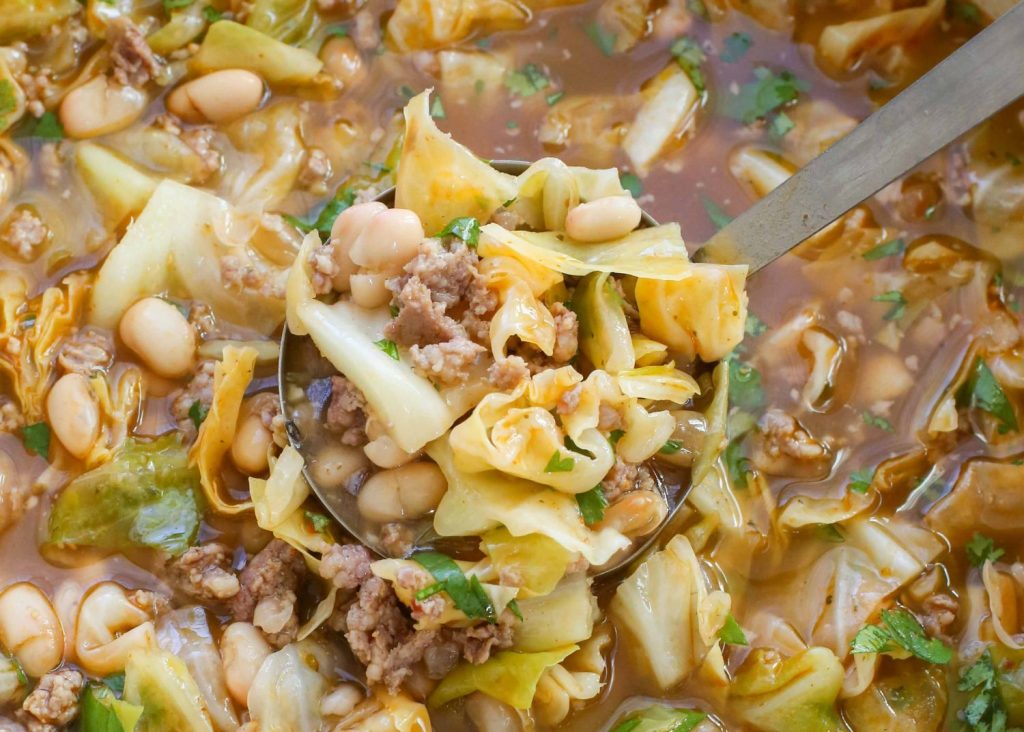 White bean and Cabbage soup with Sausage