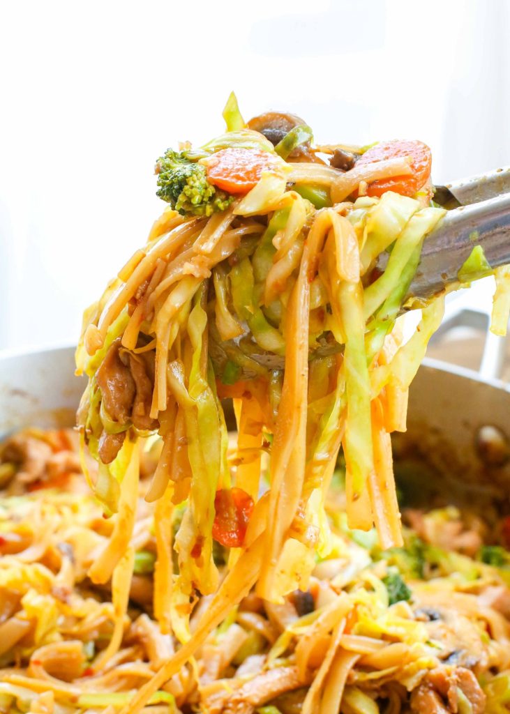 cabbage noodle stir fry