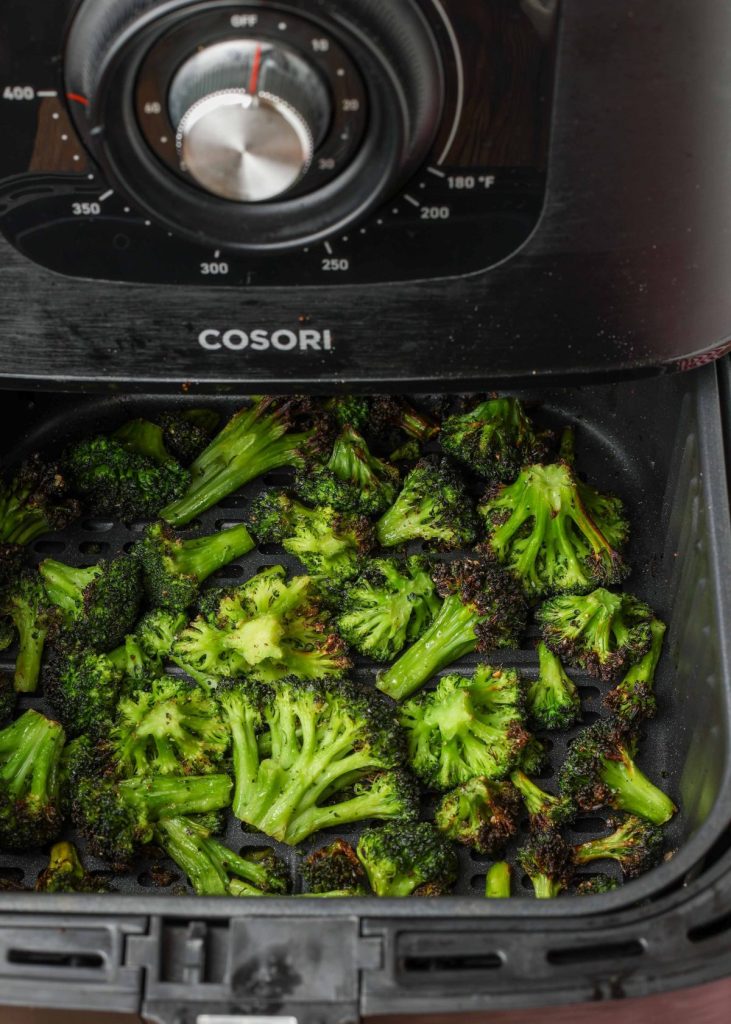 cooked broccoli in air fryer