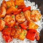 Shrimp Bell Pepper Stir Fry over rice