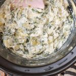spinach artichoke dip in the slow cooker