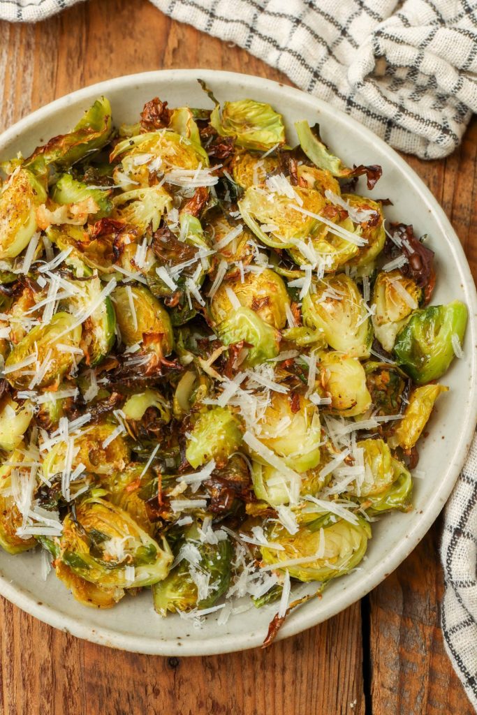 Brussels Sprouts Chips with checkered linen