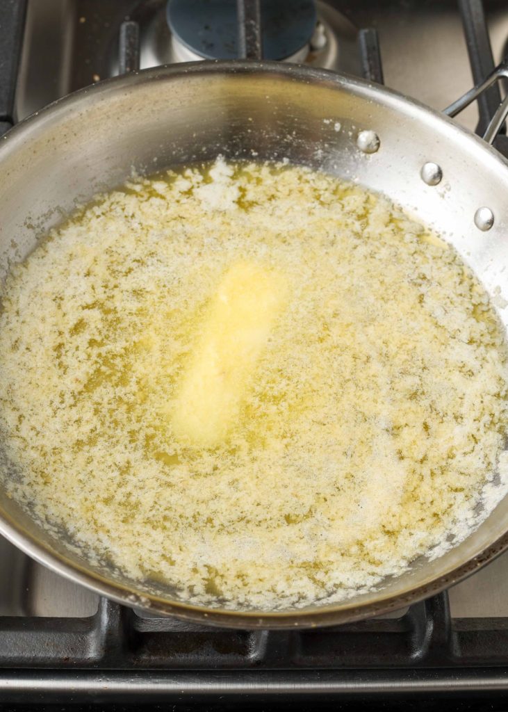 melting butter in sauce pan