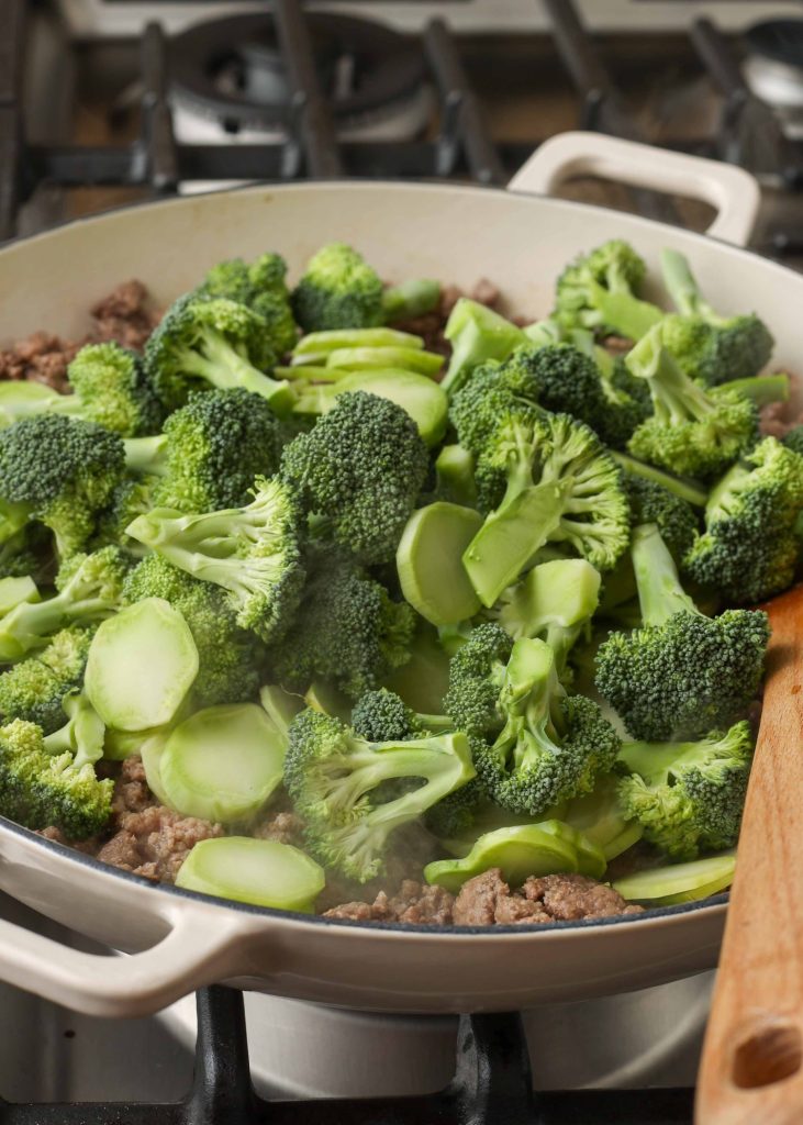 Ground Beef Broccoli Stir Fry with fresh broccoli