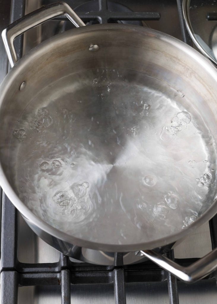 boiling water for steaming vegetables