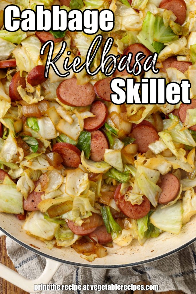 Cabbage and Kielbasa Skillet in casserole skillet