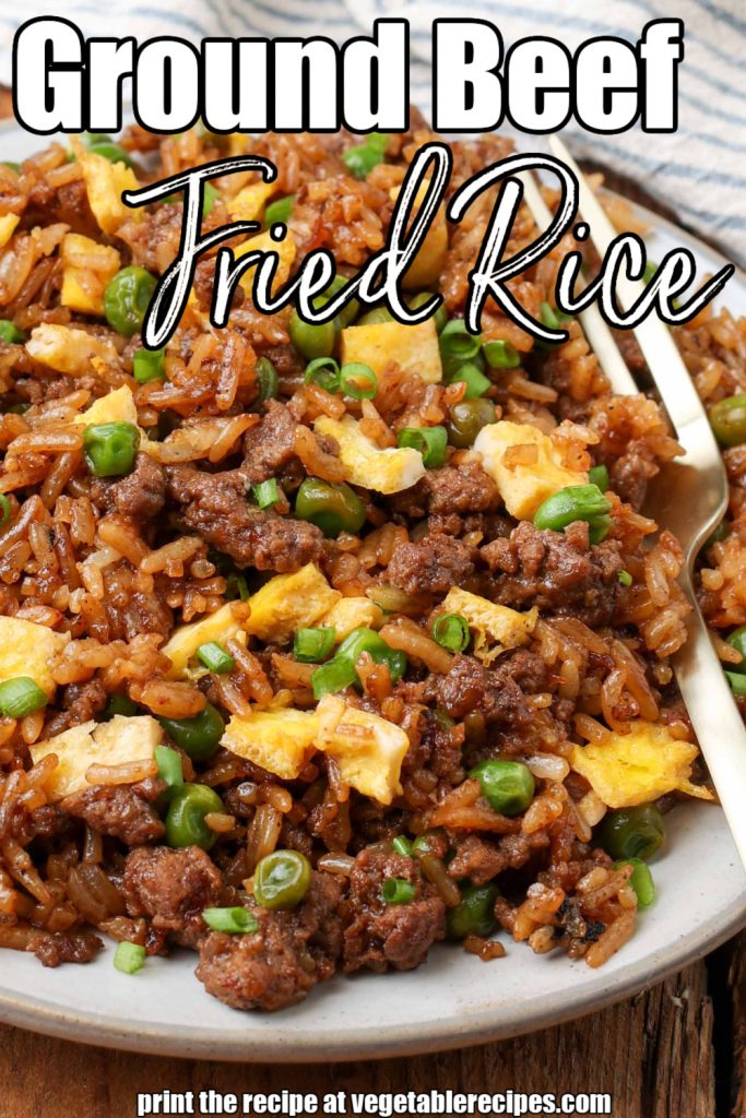 Ground Beef Fried Rice on small plate