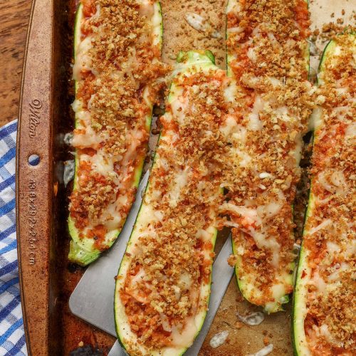 Chicken Parmesan Zucchini Boats - Vegetable Recipes