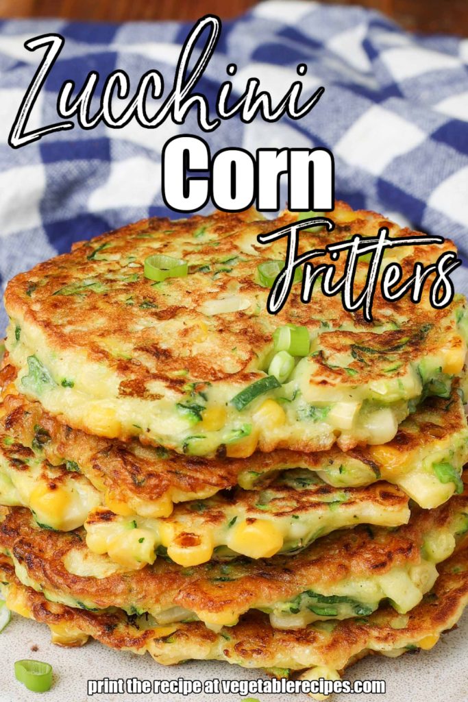 close up photo of zucchini fritters with corn