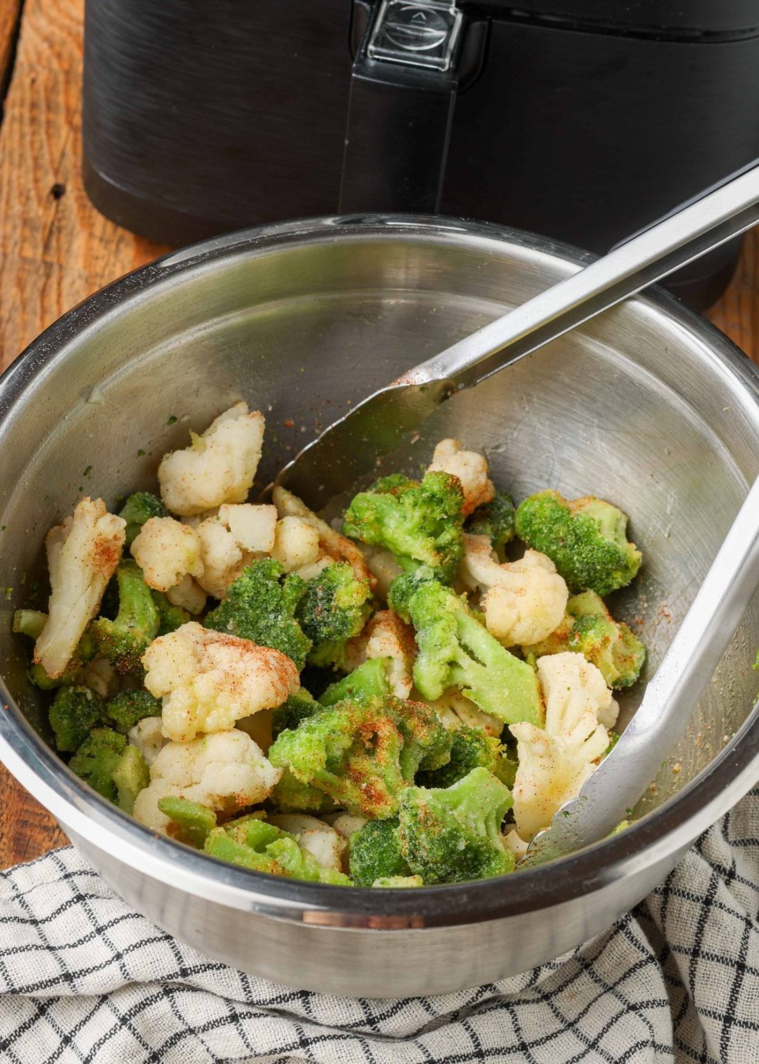 Air Fryer Frozen Broccoli and Cauliflower - Vegetable Recipes