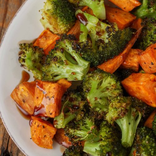 Roasted Broccoli and Sweet Potatoes - Vegetable Recipes