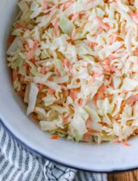 a bowl of chick fil a coleslaw, ready to portion out.