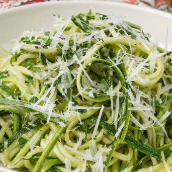 sauteed zucchini noodles with parmesan