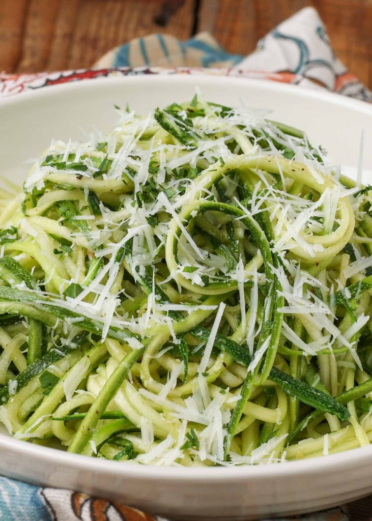 sauteed zucchini noodles with parmesan