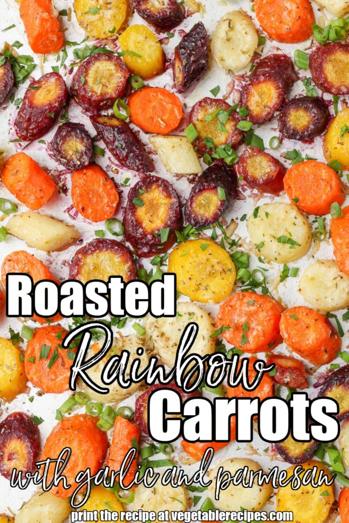carrots roasted with garlic and Parmesan topped with fresh herbs