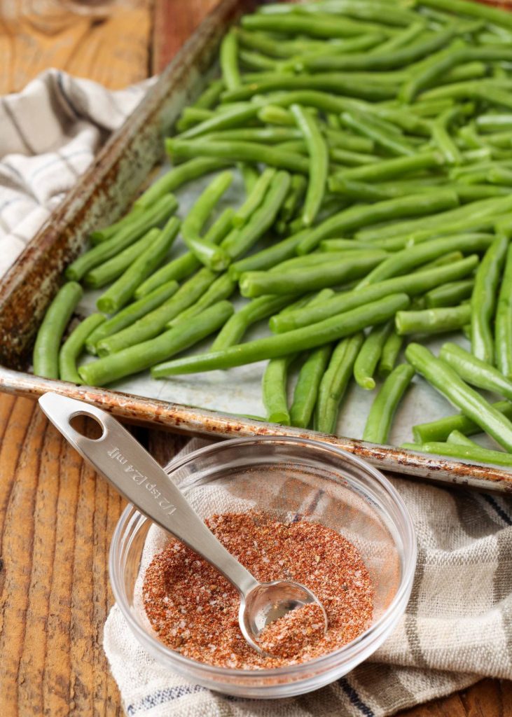 small bowl of seasoning mix for green beans