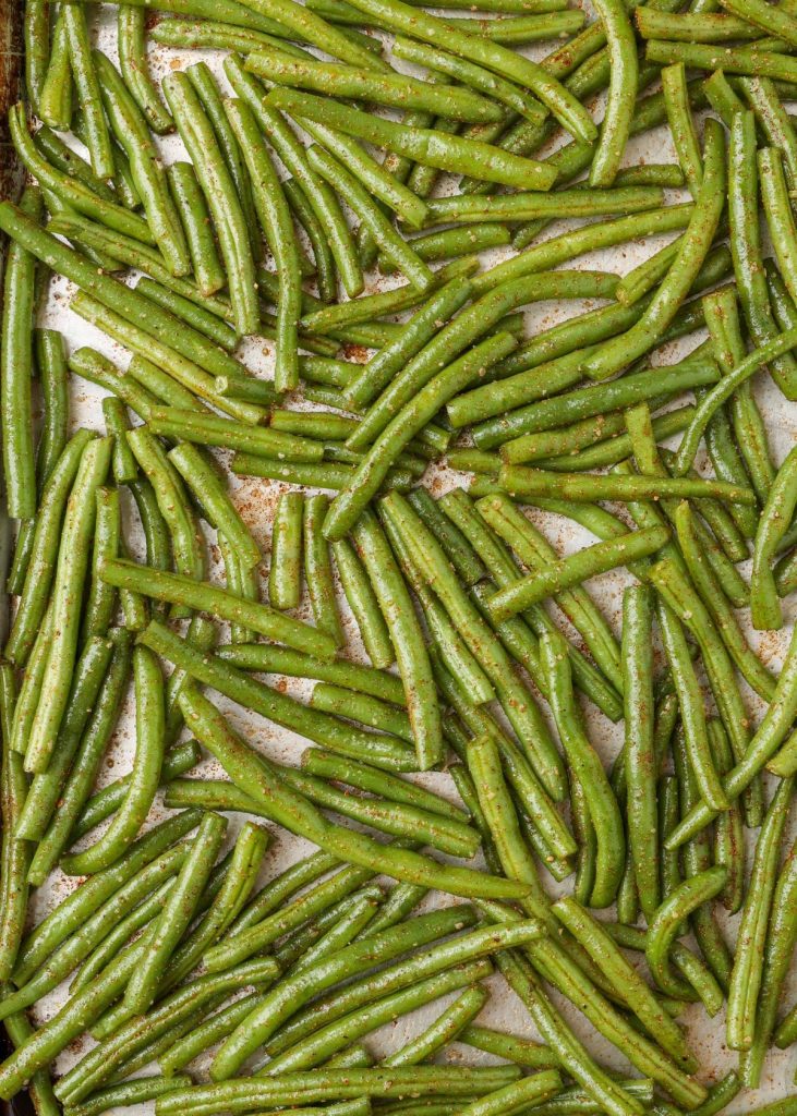 seasoned green beans before roasting
